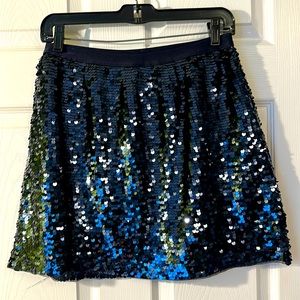 NWT. Girls XL/Women’s sz 2 blue sequin skirt